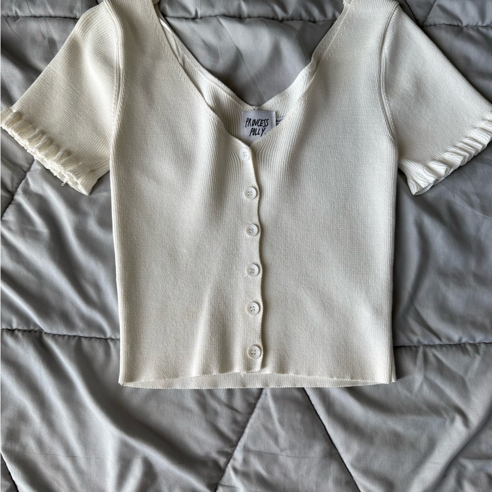 Princess Polly Ivory Button-Down Shirt